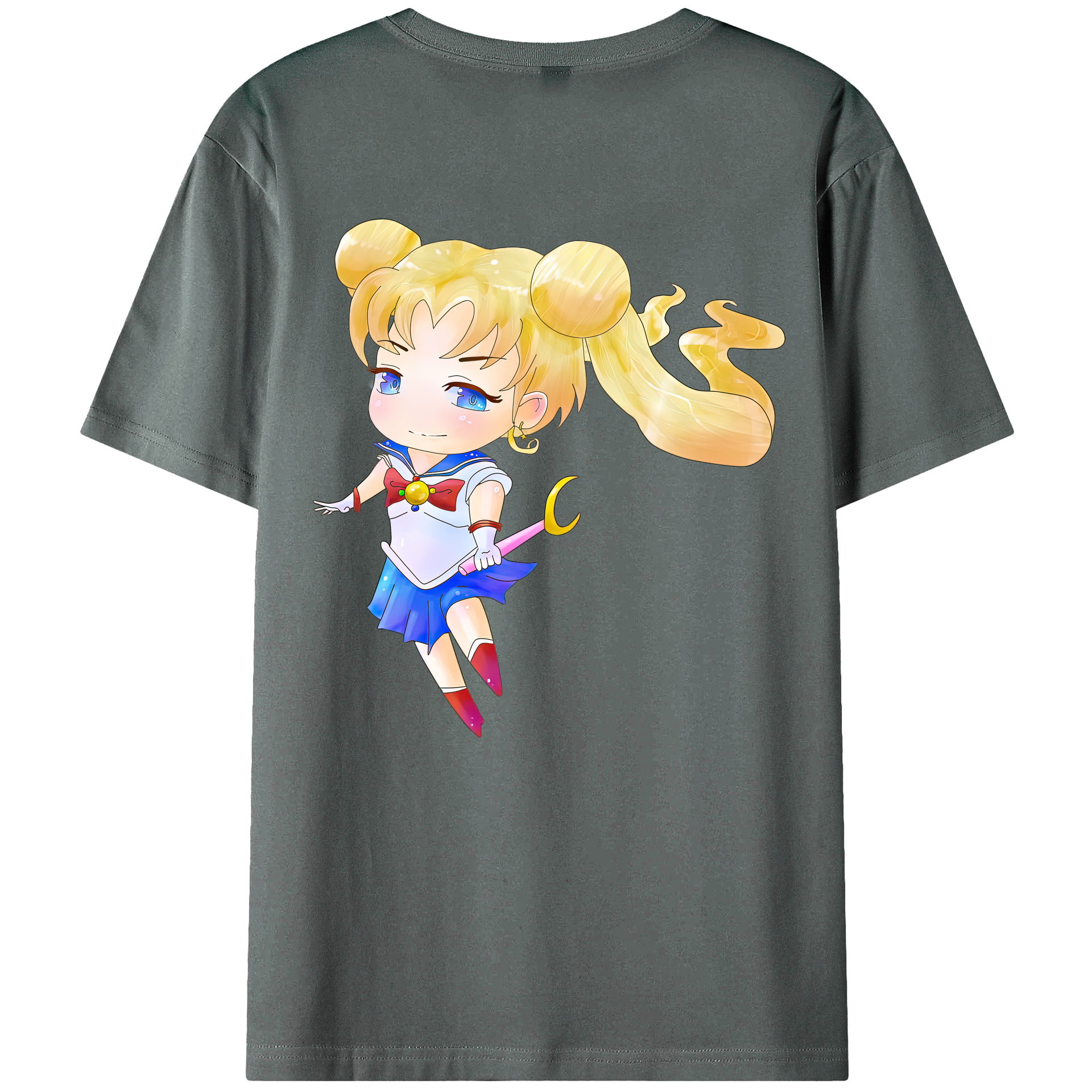 （画像用） 美少女戦士セーラームーン 愛野 美奈子 あいの みなこ Sailor Moon Aino Minako 綿100％ メンズ半袖Tシャツ（バックプリント） 通気性